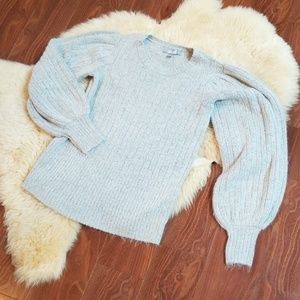 🍀4/$20 Gray SO SOFT Balloon/Puff Sleeve Sweater